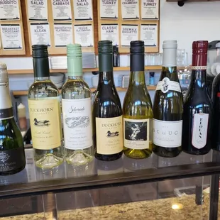 a selection of wine bottles