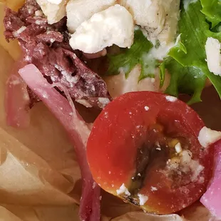 Rotten tomato on my sandwich. Clearly rotten. And yet they didn&apos;t care and put it on my sandwich anyway.