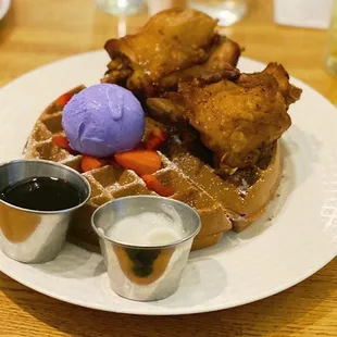 Ube Waffle &amp; Filipino Fried Chicken