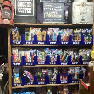 Pez of all kinds...AND look at that Shredded Wheat sign!