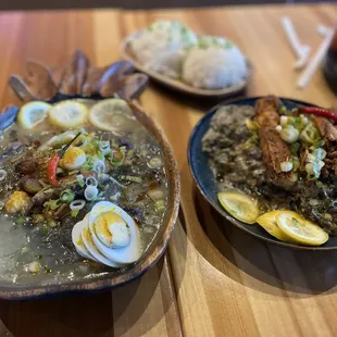 Chicken Sotanghon ans Shrimp Laing