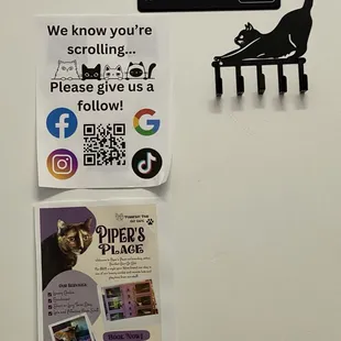 Info posted in the bathroom