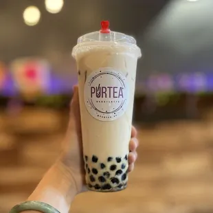 Jasmine Milk Tea with boba