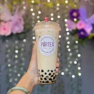 Jasmine Milk Tea with boba