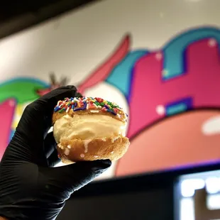 Donut ice cream sandwich from Purvé Donut Stop Hawaii