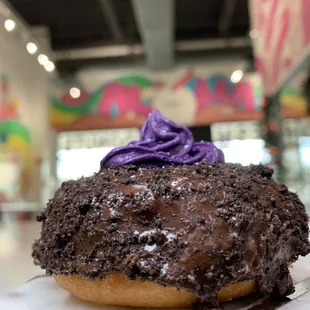 Ube Chocolate Purve Donut Stop Donuts