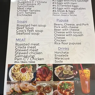 The menu
