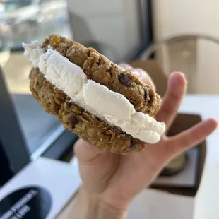 Cowboy cookie sandwich was very good. It has a cloud like cream between 2 rich peanut butter cookies