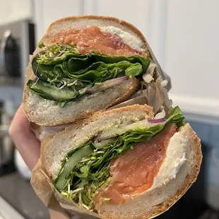 Smoked salmon sandwich