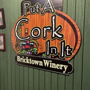 Sign in the back of the winery