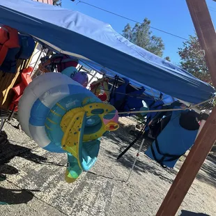 Items for rent/sale at campground store