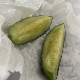 two pieces of cucumber