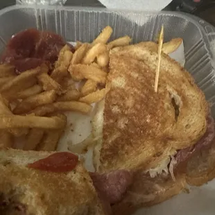 Rubin sandwich and french fries The french fries are amazing and crunchy