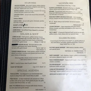 Menu for price references!