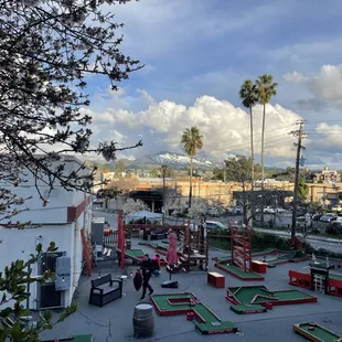 Mini golfing is the perfect evening activity with friends and family