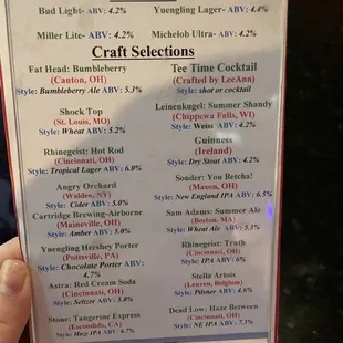 menu