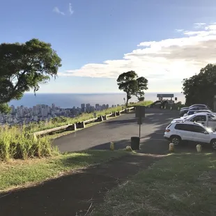 Looking down at the lookout area