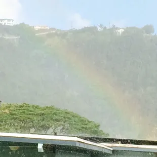 Rainbow near Puunui Park looking up towards Pacific Heights.