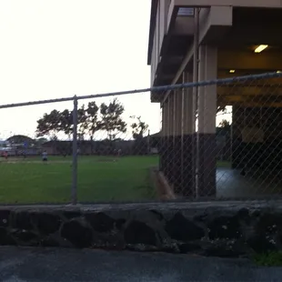 Corner park w/ a baseball dimond, w/a basketball court, playground.  Pretty chill spot.