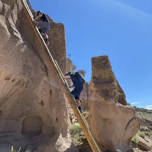 Climbing down from the mesa