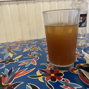 Papelon Con Limon Raw sugar cane juice and a healthy hit of lemon flavor. Seems sweet on its own, but is best friends with the food!