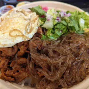 Spicy pork with extra egg bowl