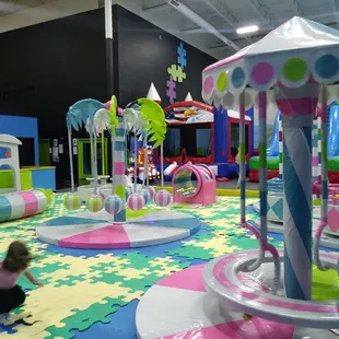 New play area with spinning rides