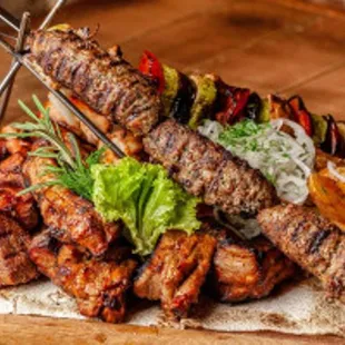 a variety of grilled meats