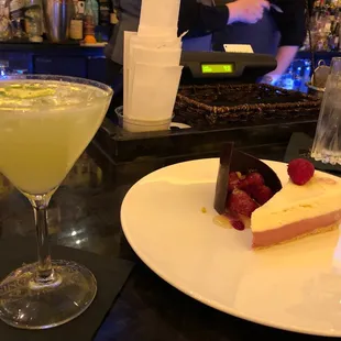 Spicy margarita and cheesecake