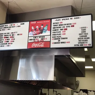 The menu for Kim&apos;s kitchen!