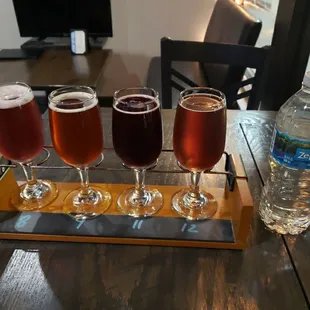 Sampler of session meads and a water