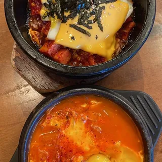 Spam and Cheese Tofu Soup