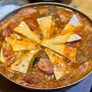 Army Stew - Budae-Jigae (add ramen + cheese)