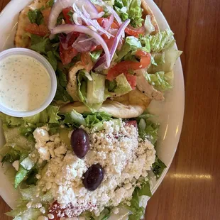 Chicken Shawarma, Greek Salad