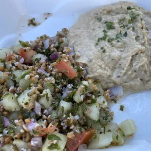Baba and Hummus skimpy on pita