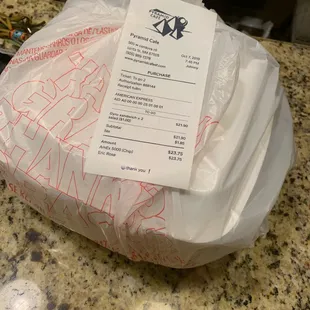 Thanks Johnny for sniffling all over our food while putting it into the bags and your horrible customer service, telling me it was on me.