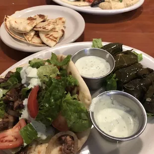 Lamb Shwarma..dolmas..Gyro..hummus..tahini..an Arabian splendor..:)