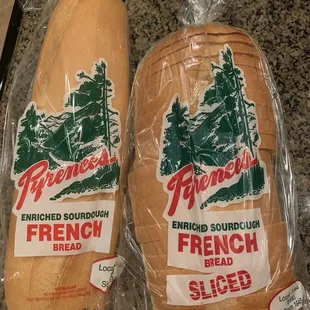 I bought one French bread and one sliced loaf.