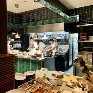 The open kitchen area