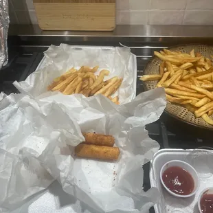 Fries &amp; cheese sticks
