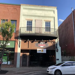 the entrance to the restaurant