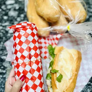 Grilled chicken Banh mi, grilled beef banh mi x dFresh baguettes