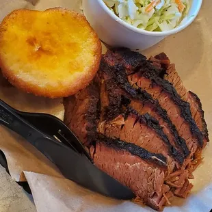 Brisket with slaw.