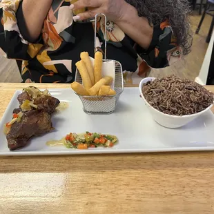  woman eating a meal at a restaurant