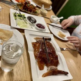 a table with a variety of food items