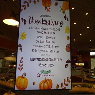 Thanksgiving display at the front desk.