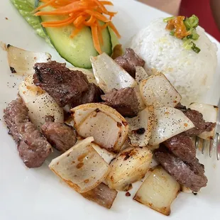 Shaken Beef rice dish