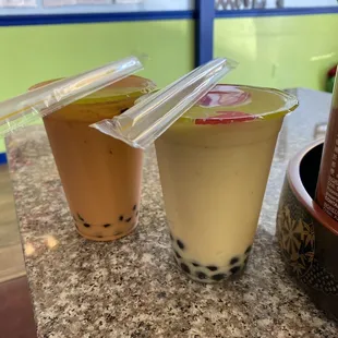 Thai tea and banana colada