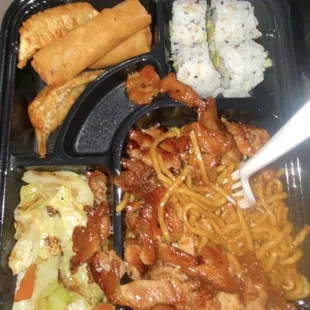 Chicken Bento Box with lo mein