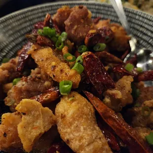 a close up of a plate of food